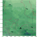 Temperature and Fluorometry contour plot from batfish tow 4