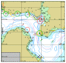 Navifish image of CTD and ADCP locations in the Narrows