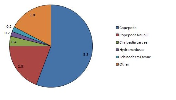 Chart of the dominant zooplankton at CTD station 7