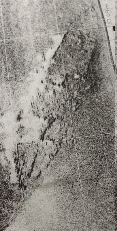The wreck of the Mitera Marigo found using sidescan sonar