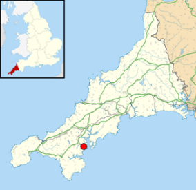 Figure 1 - map of general area of Falmouth, southwest England.